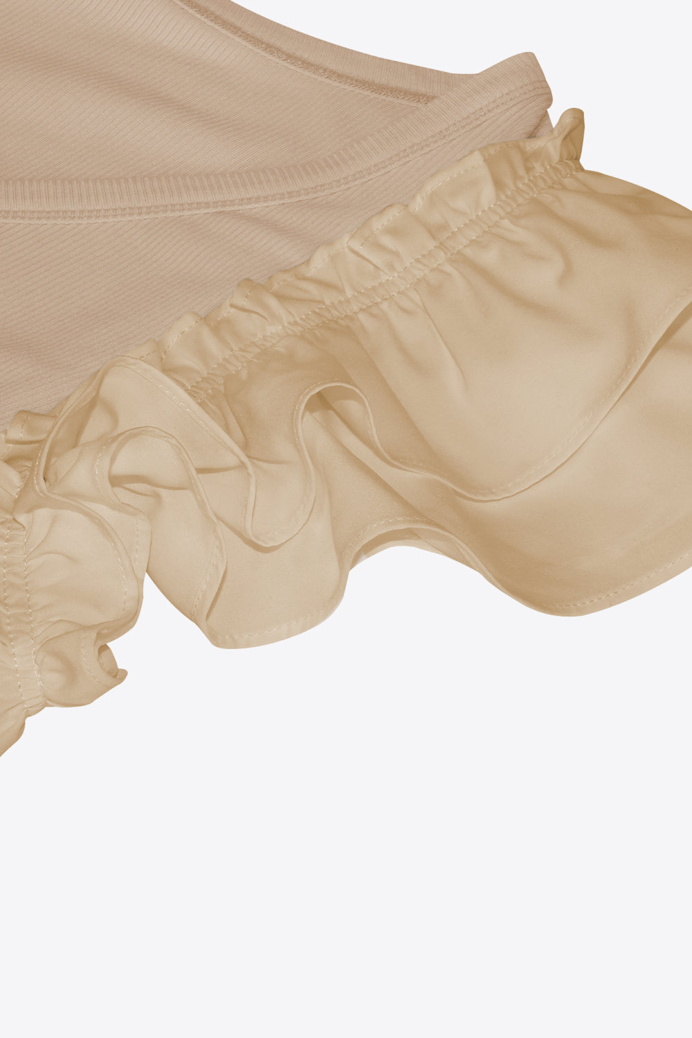 View of ruffled shoulder