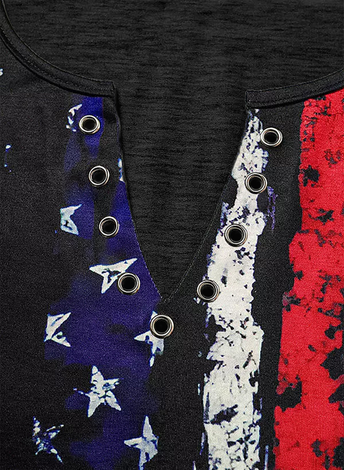 Stylish Star and Stripe Notched Neck Tank | Patriotic Chic