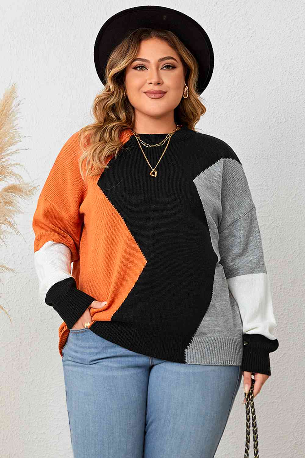 Black Round Neck Knit Top