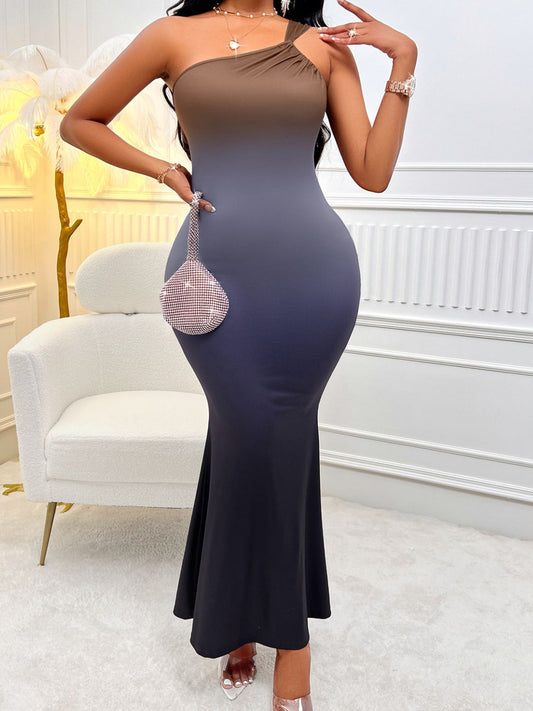 Stunning Gradient Sleeveless Midi Dress - The Exclusive Emerald