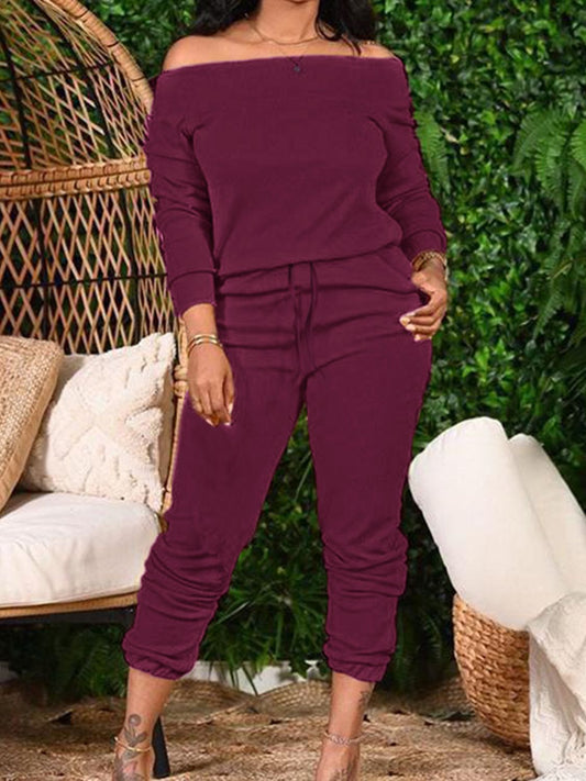 Chic Off-Shoulder Top and Pants Set
